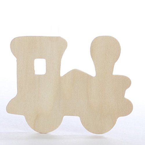 Factory Direct CraftÂ® Group of 24 Unfinished Wooden Train Dimensional Cutouts for Embellishing and Creating