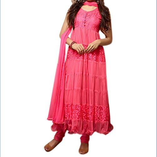 daksfashion Women's Anarkali Salwar Kameez Indian Dress Free Size Pink