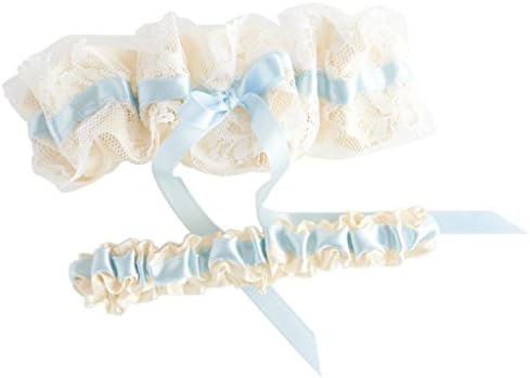 Unibuy Bridal Wedding Garter With Something blue Bow And Ribbon(2 Pieces)