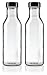 JUVITUS 12 oz Professional Clear Glass Thick Wall Sauce Bottle with Drip Resistant Flip Top Cap (2 Pack) for BBQ Sauce, Salad Dressings, more