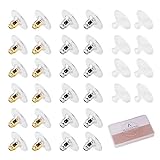 BEADNOVA Earring Backs Lifter Replacements for Droopy Ears Bullet Clutch with Pad Disc Plastic Earring Backings Pierced Earring Back for Posts Secure Locking for Heavy Studs Earring Nut Stopper 210pcs
