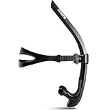 ZIONOR T1 Snorkel Lap Swimming Swimmer Training Diving Snorkeling Comfortable Mouthpiece One-Way Purge Valve for Pool Open Water - Black