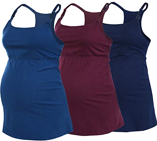 Suiek 3pack Womens Nursing Tanks Maternity Tops Racerback