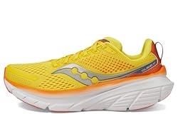 Saucony Men's Guide 17 Sneaker, Pepper/Canary, 7