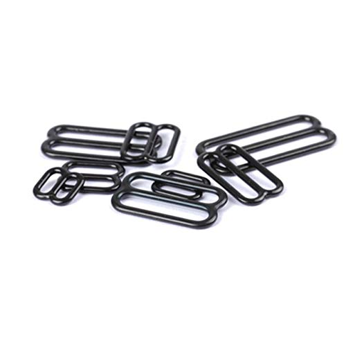 Buckles - 20pcs 6mm~25mm Metal/Plastic Bra Strap Adjustment Buckles Underwear sliders Rings Clips For Lingerie Adjustment DIY Accessories - (Size: 25mm, Color: Plastic black) - Thumbnail 7