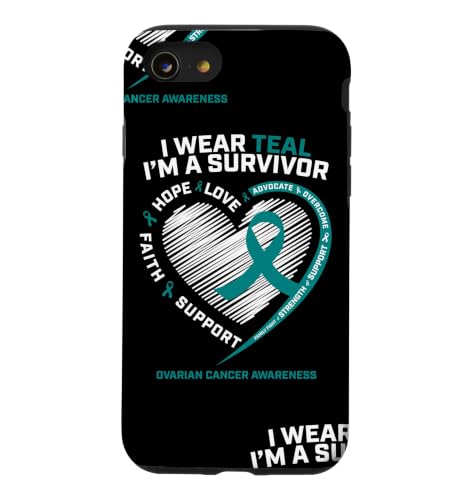 I Wear Teal Ovarian Cancer Survivor Gifts Women Awareness Case for iPhone SE (2…