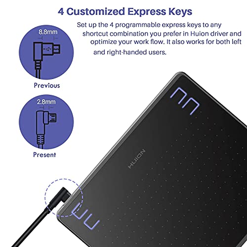 HUION HS64 Graphics Drawing Tablet Android Support Pen Tablet, 6x4