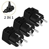 European adapter,UROPHYLLA Travel Adapter 3 Pack European Power Adapter Schuko Plug Adapter,Universal Plug Adapter for Germany,France,Denmark,Iceland,Netherlands,Finland,Russia,Greece,Sweden,Spain etc
