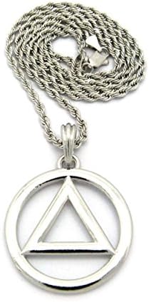 Letter Love Fashion Hip Hop Sobriety Circle Triangle Pendant Necklace Many Chains Available