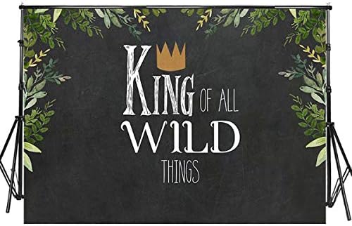 Sensfun 7x5ft Wild One Birthday Backdrop King of Wild Thing Black Jungle Woodland Photography Background for Boys Kids Baby Shower Cake Table Photo Booth Banner Children Photo Studio Props SXY0606