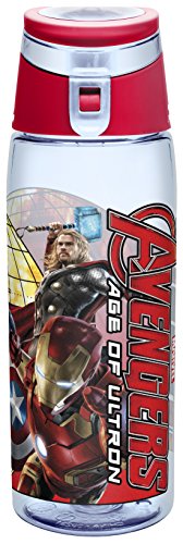 Zak! Designs Tritan Water Bottle with Flip-top Cap with Age of Ultron Avengers 2 Graphics, Break-resistant and BPA-Free Plastic, 25 oz.