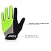 Trideer Padded Full Finger Cycling Gloves, Touch-Screen Mountain Road Gloves Anti-Slip, Bicycle Racing Gloves Biking Gloves (Full Finger Green, S (Fits 6.3-7.0 inches))