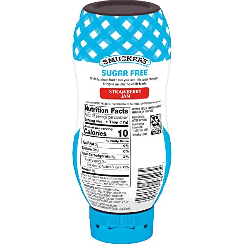 SMUCKER’S SUGAR FREE STRAWBERRY SQUEEZABLE JAM, 16.5 OUNCE