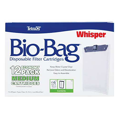 Tetra Whisper Bio-Bag Disposable Filter Cartridges 12 Count, For aquariums, Medium, Unassembled