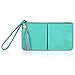 Befen Women Leather Zipper Wallet Wristlets for Smartphones Up To 6 Inches - Mint