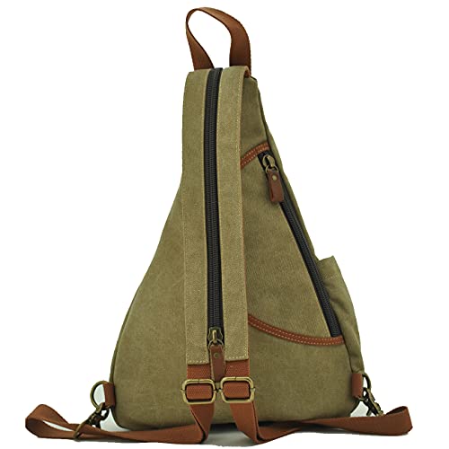 Chest Sling Day-pack Hiking Jogging Cycling Hanging Out Khaki