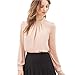 FAPIZI ♥ Women Blouse Women Summer Fold Casual Chiffon Long Sleeve Shirt Tops Blouse (XL, Pink)