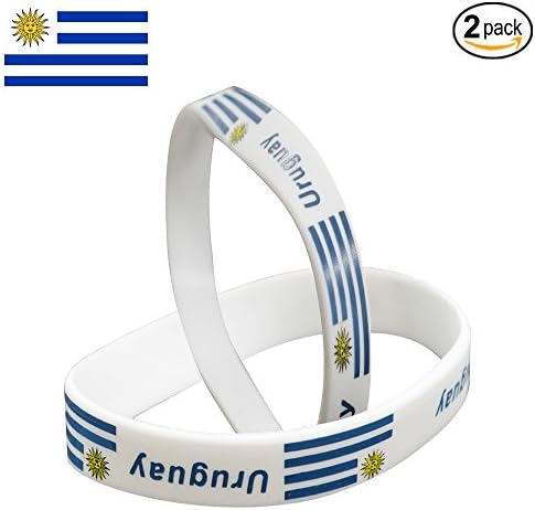 IDL World Cup Silicone Wristband, 2018 Russian World Cup Sports, Flag Bracelet | 2-Piece Set | 32 Countries Available | Unisex Design, Soft and Durable Wristbands, Non-Toxic (Uruguay)