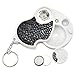 OLLGEN Mini 8 X 20X Folding Magnifying Glass Loupe,Pocket Sized Dual Lens LED Magnifier with Keychain,Innovative Battery Cover Design,Small Loupe Lens for Jewelry Diamonds Coins Stamps Map Reading