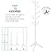 Clewiltess Wooden Tree 8 Hooks Coat Rack Stand, Hallway/Entryway Coat Hanger Stand for Clothes, Suits, Accessories,Super Easy Assembly (White)
