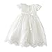 Glamulice Baby Girls Christening Baptism Dress Newborn Floral Embroidered Lace Dresses for Toddler