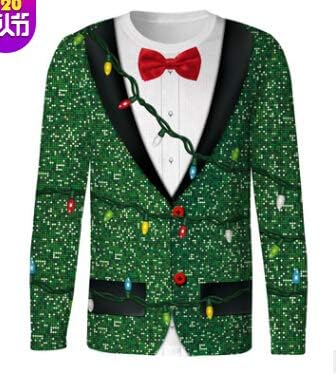 Xegendeiu Men's and Women's Christmas Jumper Funny Ugly Christmas Sweater 3D Print Long Sleeve Fun Sweatshirt