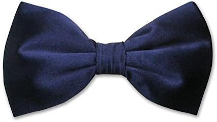 BOWTIE 100% SILK Solid NAVY BLUE Men's Bow Tie Tuxedo Ties BowTies