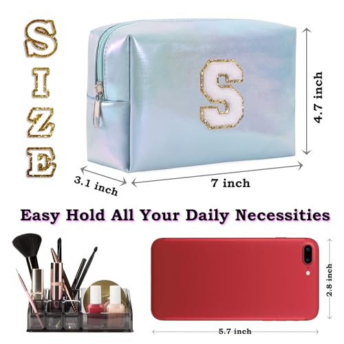 Anntry Large Capacity Cosmetic Bag, Premium PU Makeup Bag, Multifunctional and Portable Wash Bag, Ideal Gift for Teens, Girls, Women, Friends and Moms, blue