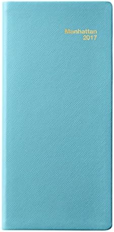 Per Annum 2017 Manhattan Pocket Diary, Simulated Leather Cover in 8 Colors (Turquoise)