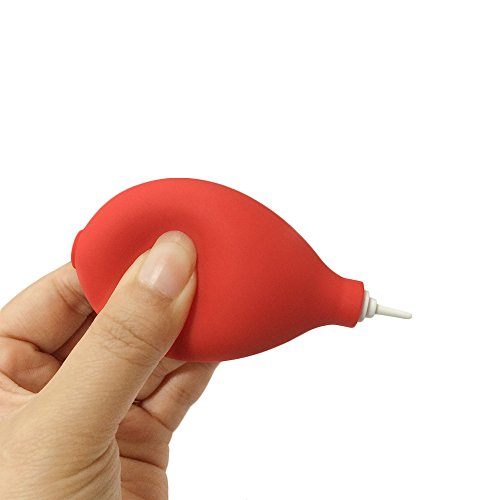 Red Mini Squeeze Ball Pump Duster Dust Cleaner Air Blower for Cleaning Hearing Aids Camera Lens Key Board - Thumbnail 3