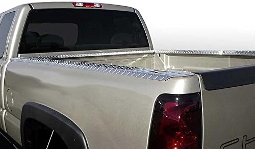 QMI BC2703DPSP- Bed Rail Caps Compatible with Ford F-Series Short Bed Pickup with Stake Pocket Holes Diamond Treadbright Polished Aluminum Set of 2
