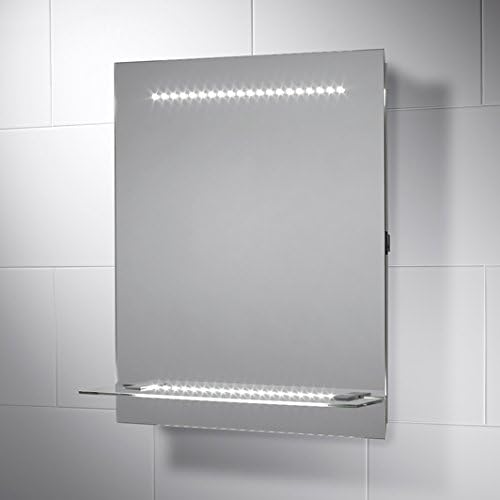 Pebble Grey Bathroom Mirror, Reno LED Illuminated Bathroom Mirror with