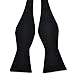 PenSee Mens 100% Silk Self Bowtie Adjustable Solid Black Plain Bow Ties for Formal