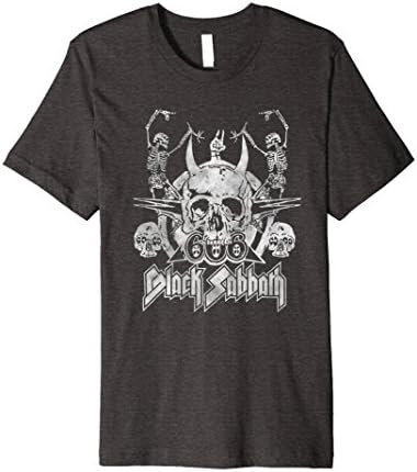 Mens Black Sabbath 666 Skulls T-Shirt Medium Dark Heather