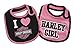 Harley-Davidson Baby Girls' Bibs, Bar & Shield 2 Pack Set, Black/Pink 7009505
