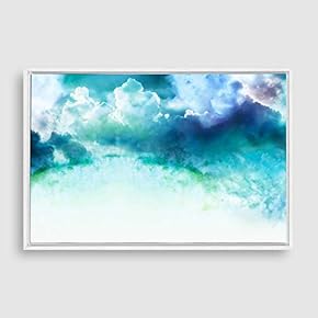 Framed Watercolor Cloud Home Artwork for Living Room Bedroom