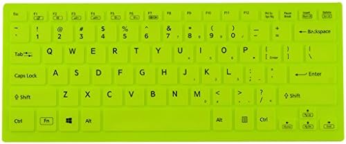 Avigator Green Ultra Thin Silicone Keyboard Protector Skin Cover for SONY VAIO Fit 14, Fit 14E, SVF14, SVF14E, SVF14A, SVF14218SC 14217SC 14215SC series US Layout - 1 Cleaning Cloth from Avigator