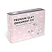 Baby Leon Footprint Ornament Kit | White + Pink Clay Molds & Paint Set | Best Baby Shower Gift for Newborn Girls & Boys | New Mom Gift Registry | Handprint & Pet Paw Print Keepsake | Safe Air Dry Clay