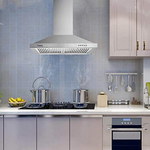 Tieasy Range Hood, Range Hoods 30 inch Stainless Steel, 450 CFM Kitchen