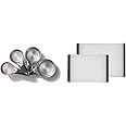 OXO Good Grips 4 Piece Stainless Steel Measuring Cups with Magnetic Snaps & Good Grips 2-Piece Plastic Cutting Board Set (Pack of 1)