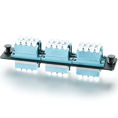 10Gtek Fiber Optic Patch Panel with 6 LC UPC Quad Connectors Fiber ...