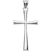 .925 Sterling Silver Simple Classic Flared Cross Pendant