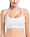 DeepTwist Women's Padded Sports Bra Cross Back Medium Support Workout Yoga Bra Top