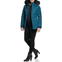 GUESS Women's Midweight Puffer Jacket, Hooded