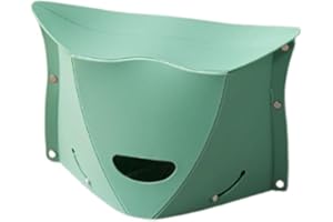 SWPATO Folding Portable Camping Hiking Stool with Handbag Function - Lightweight Collapsable Travel Chairs for BBQ, Library & Backpacking - Outdoor Ultralight Mini Step Stool Foldable(Light Bule Large)