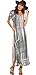GRECERELLE Womwen's Casual Maxi Short Sleeve Split Tie Dye Long Dress