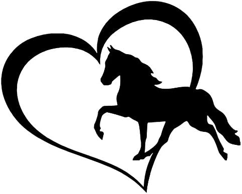 Car Stickers and Decals vylumuses Cute Horse Car Styling Waterproof Reflective Stickers 20cm x 17cm Car Door Body Window Decoration Stickers Vinyl Stickers Car Decals (black)