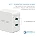 Potek 36W Qualcomm Quick Charge 3.0 Dual USB Wall Charger with Fordable Plug for iPhone/Samsung/Honor/LG/Motorola