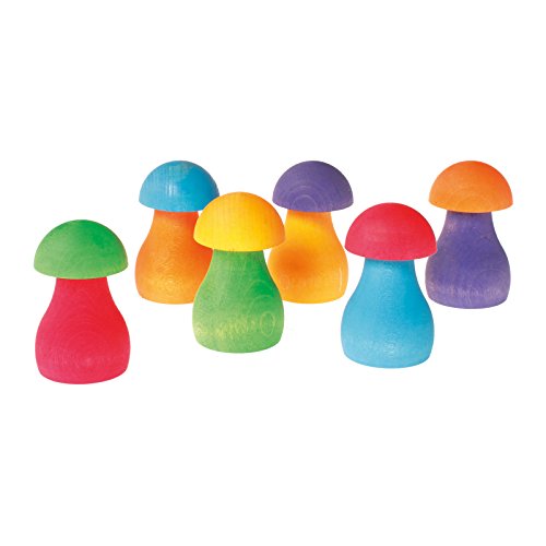 Rainbow Mushrooms for Sorting, Stacking, Building & Playing Games