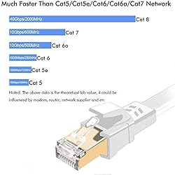 Cat 8 Ethernet Cable 10 ft, Heavy Duty High Speed